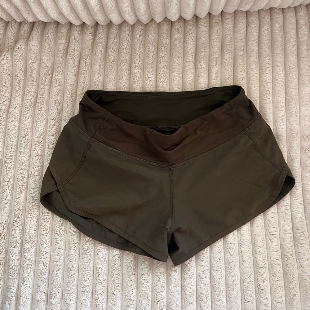 Olive green lululemon shorts